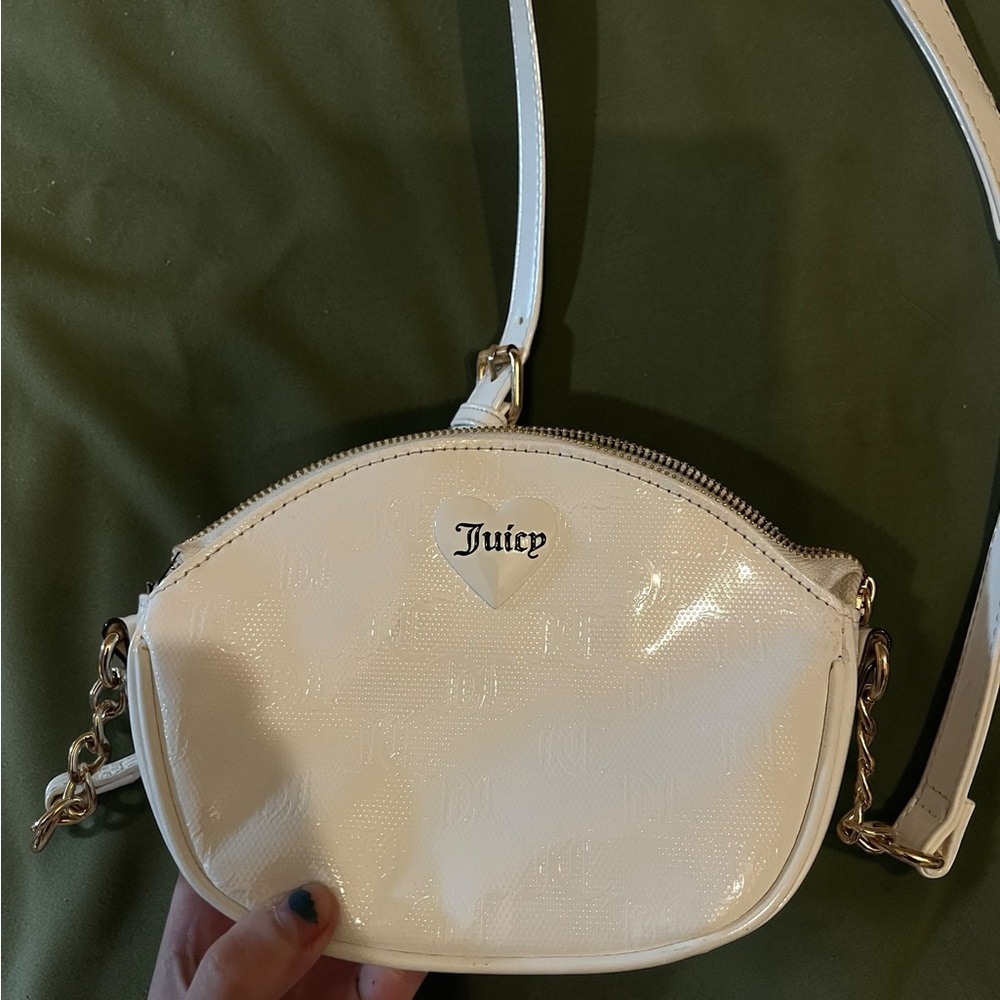 Juicy Couture White Patent Crossbody Purse